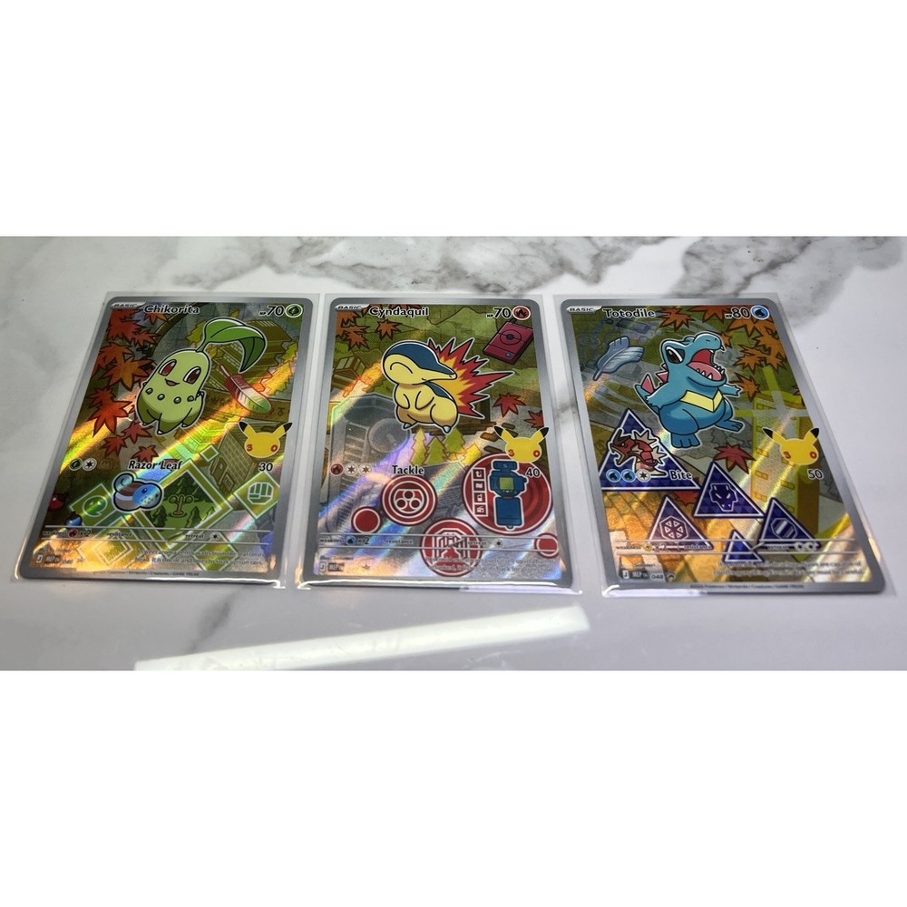 Pokemon TCG First Partner Illustration Collection Series 2 Johto Gen 2 Set Of 3 - Picture 2 of 3